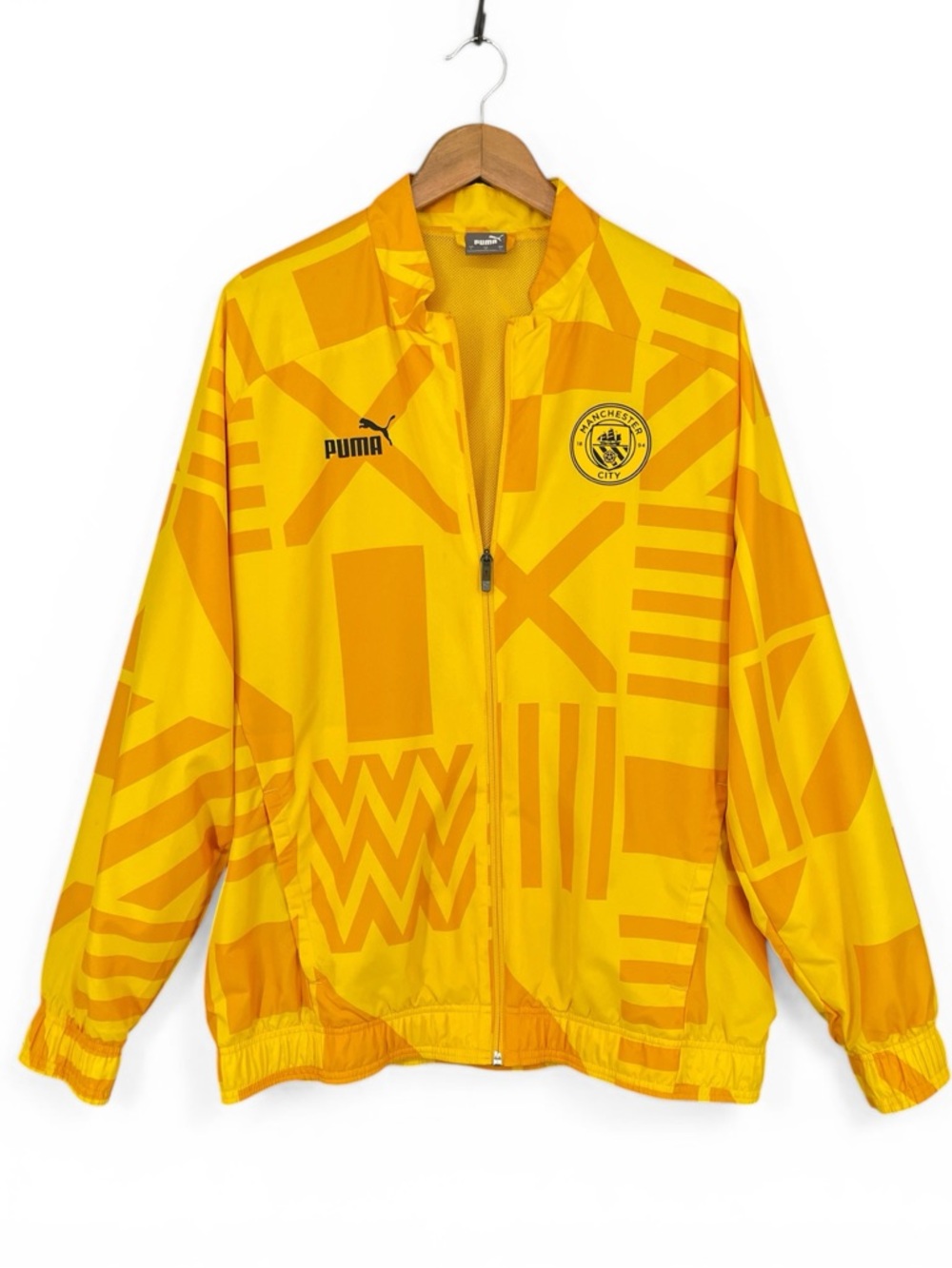 Puma Manchester City Pre‑Match Jacket Spectra Yellow Size Large Lightweight